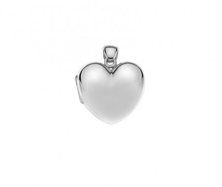 Silver plain puffed LG heart locket 21