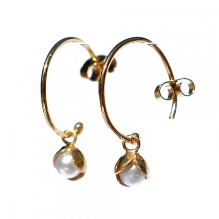 Small Bud Floret Hoop Earrings